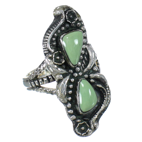 Turquoise Southwestern Sterling Silver Ring Size 8-1/4 RX62962